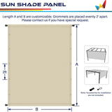 Windscreen4less 16' x 5' Universal Waterproof Replacement Shade Cover Canopy for Pergola Patio Privacy Shade Screen with Grommets on 2 Sides Includes Weighted Rods UV Block Beige Windscreen4less