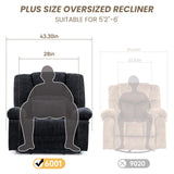 HOMYEDAMIC Oversized Power Recliner Chair 350lb with Hidable Cup Holders, Extra Wide Large Big Electric Recliner Chair with Lumbar Support Pillow Nursery Chair Living Room (Power, Black) HOMYEDAMIC