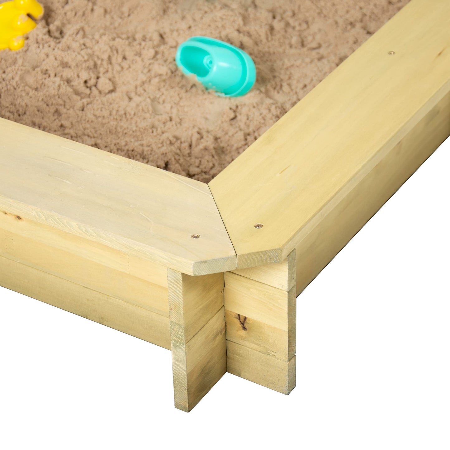 TP Toys, Wooden Sandpit with Sun Canopy, Large Outdoor Play Area with Canopy for Shade, Premium Sand Pit for Kids, Ideal for Gardens, Parks and Playgrounds, 118 x 118 x 120cm, Ages 2 Years+ - WoodArtSupply