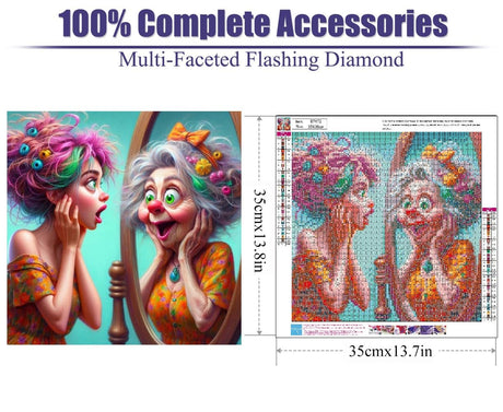 uuxsretaio Family Diamond Painting Kits for Adults, 5D Diamond Art Kits for Beginner, Easy Abstract Diamond Painting for Adults, DIY Full Round Drill Paint with Diamonds for Home Wall Decor 14X14 Inch uuxsretaio