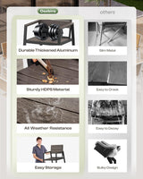 Oasbira Outdoor Patio Dining Table Sets 7-Piece Aluminum and HDPS All-Weather Table and Chairs with Umbrella Hole, Patio Modern Furniture Sets for Garden, Backyard (Charcoal) Oasbira