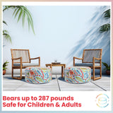 Juexica 2 Pack Outdoor/Indoor Inflatable Ottoman 21 x 9 Inch Paisley All Weather Round Footrest Stool with Handle Water Repellent Portable Footstool Pouf for Patio Garden Camping Home Deck Travel Juexica