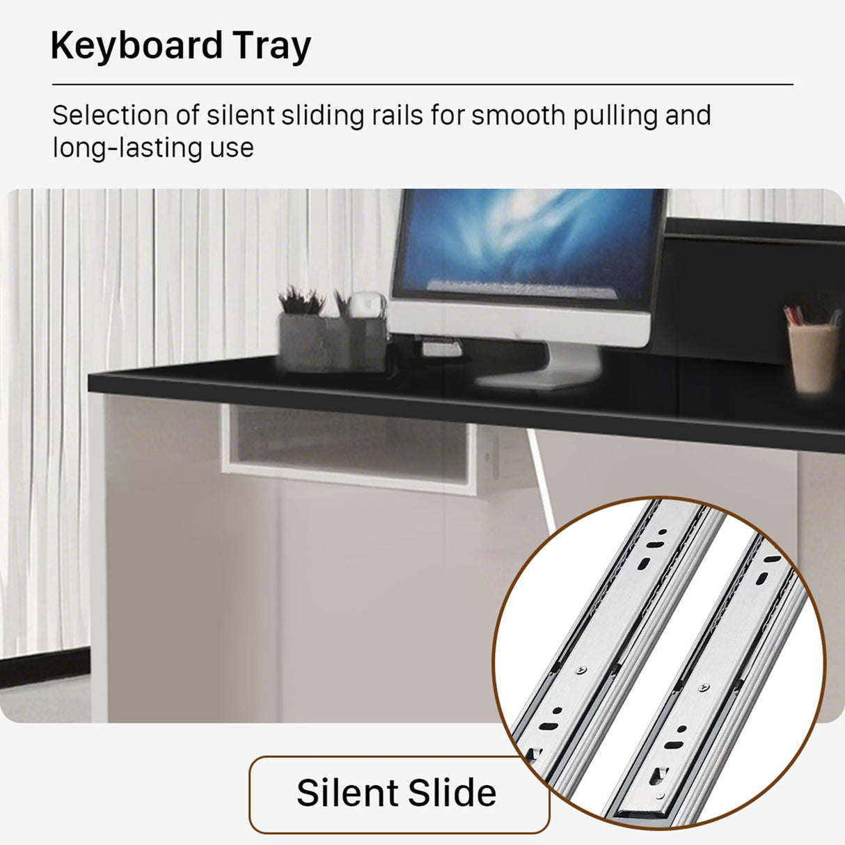 Modern Reception Desk with Counter, 63" Black Solid Wood Front Desk with Lockable Drawers/Cabinets/LED Light Strip, Retail Counter for SOHO, Office, Beauty Salon(Black+Gray, 63in) Generic