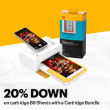 KODAK Dock Plus 4PASS Instant Photo Printer (4x6 inches) + 90 Sheets Bundle (10 Initial Sheets + 80 Sheet Pack) KODAK