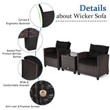 3 PCS Patio Furniture Set, OneSize, Black WoodArtSupply