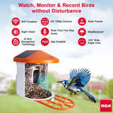RCA Smart Bird Feeder with HD Camera – AI Bird Recognition Technology, Infrared Night Vision, Solar Powered, Two-Way Audio, Waterproof/Dustproof, WiFi-Enabled, Cloud Storage, App-Control RCA