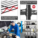 6 Tier Storage Shelves, 5999 Lbs Capacity Metal Shelf with Wheels Height Adjustable NSF Certification 48" L×18" W×72" H Heavy Duty Wire Shelving Units for Garage Pantry Kitchen Rack, Black Dlewmsyic