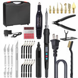 ELITECTK 3D Print Finishing Tools, 3D Printing Smoothing Tools Kit Includes Digital Soldering Iron, Deburring Tool, Electric Polishing Machine and ABS Storage Toolbox for 3D Print Trimming Modifying ELITECTK