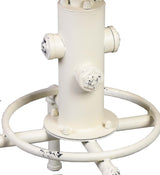Topower Aged Antique Vintage Industrial Barstool Solid Wood Water Pipe Fire Hydrant Design Cafe Coffee Industrial Bar Stool Set of 2 Antique White Topower