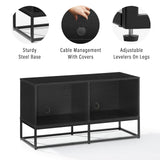 Crosley Furniture Enzo Medium Vinyl Record Storage TV Stand and Entertainment Center, Media Console, Black Crosley Furniture