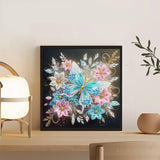 Aestalrcus Butterfly Diamond Painting Kits for Adults, Butterfly Flowers Special Shape Diamond Art Kits for Adults, DIY Gem Art Crystal Rhinestones for Gift Home Wall Decor 12x12 Inch Aestalrcus