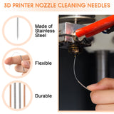 Leifide 50 Pieces 3D Printer Nozzle Cleaning Kit Includes 19 Pcs Stainless Steel Needles Cleaner Tools and 23 Pcs MK8 Nozzles Multiple Sizes Compatible with Makerbot Creality CR-10 Ender 3 5 LEIFIDE
