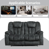 EBELLO Loveseat Recliner Sofa for Living Room, Extra Wide Modern Overstuffed 2 Seat Reclining Manual Sofa Chair, Daul Recliner with Hidden Armrest Cup Holders, Breathable Fabric, Grey EBELLO