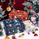 Linnoptimix Christmas Wrapping Paper Rolls -3 LARGE ROLL-27inch*78 inch per roll Colorful Foil Red White Blue wrapping paper(Christmas White/Red/Blue（005）) Linnoptimix