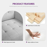 TYBOATLE Sofa Couch, Living Room Furniture Sectional Sofa Sets 3 Pcs, Tufted Mid-Century Loveseat w/USB, Cupholders & Comfy Single Sofa for Small Space, Apartment, Office (Light Grey) TYBOATLE