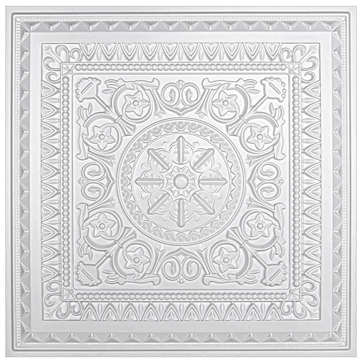 Art3d Drop Ceiling Tiles, Glue up Ceiling Tiles, 2'x2' Plastic Sheet in White (12-Pack, 48 Sq.ft) Art3d