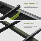 Feonase Floating Bed Frame Full with Led Lights and Charging Station, Wood Full Size Bed Frame with Storage Headboard, Heavy Duty Metal Slats, No Box Spring Needed, Easy Assembly, Noise-Free,Black Feonase