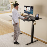 SMUG Standing Desk, Adjustable Height Electric Sit Stand Up Down Computer Table, 63x24 Inch Ergonomic Rising Desks for Work Office Home, Modern Lift Motorized Gaming Desktop Workstation, Black SMUG