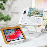 trophable Book Stand for Reading Cookbook Stand Book Holder with 360 Rotating Base Page Clips Book Display Stand for Recipe Sheet Music Laptop Drawing Tablet trophable