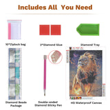 ZENDIYO Lion Diamond Painting Kits for Adults, Animal 5D Diamond Art Kits for Adults Beginners, DIY Full Drill Diamonds Dots Gem Art Painting and Crafts for Home Wall Decor 12x16inch ZENDIYO