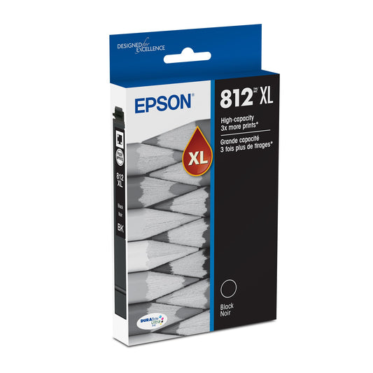 EPSON 812 DURABrite Ultra Ink High Capacity Black Cartridge (T812XL120-S) Works with WorkForce Pro WF-7310, WF-7820, WF-7840, WorkForce EC-C7000