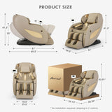 Artist hand Massage Chair Full Body, Zero Gravity Massage Chair SL-Track Shiatsu Massage Recliner Chair with 12 Modes, Bluetooth Speakers, Body Scan, Heating, Foot Roller, AI Control, Airbags, Khaki Artist hand