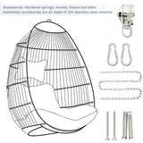 Egg Swing Chair for Outdoor Garden, Premium All-Weather PE Rattan Hanging Lounge Chair with Waterproof Cushion, Heavy-Duty Steel Frame, Modern Patio Swing Bed for Porch, Backyard, Poolside (White) FHUKMZOI