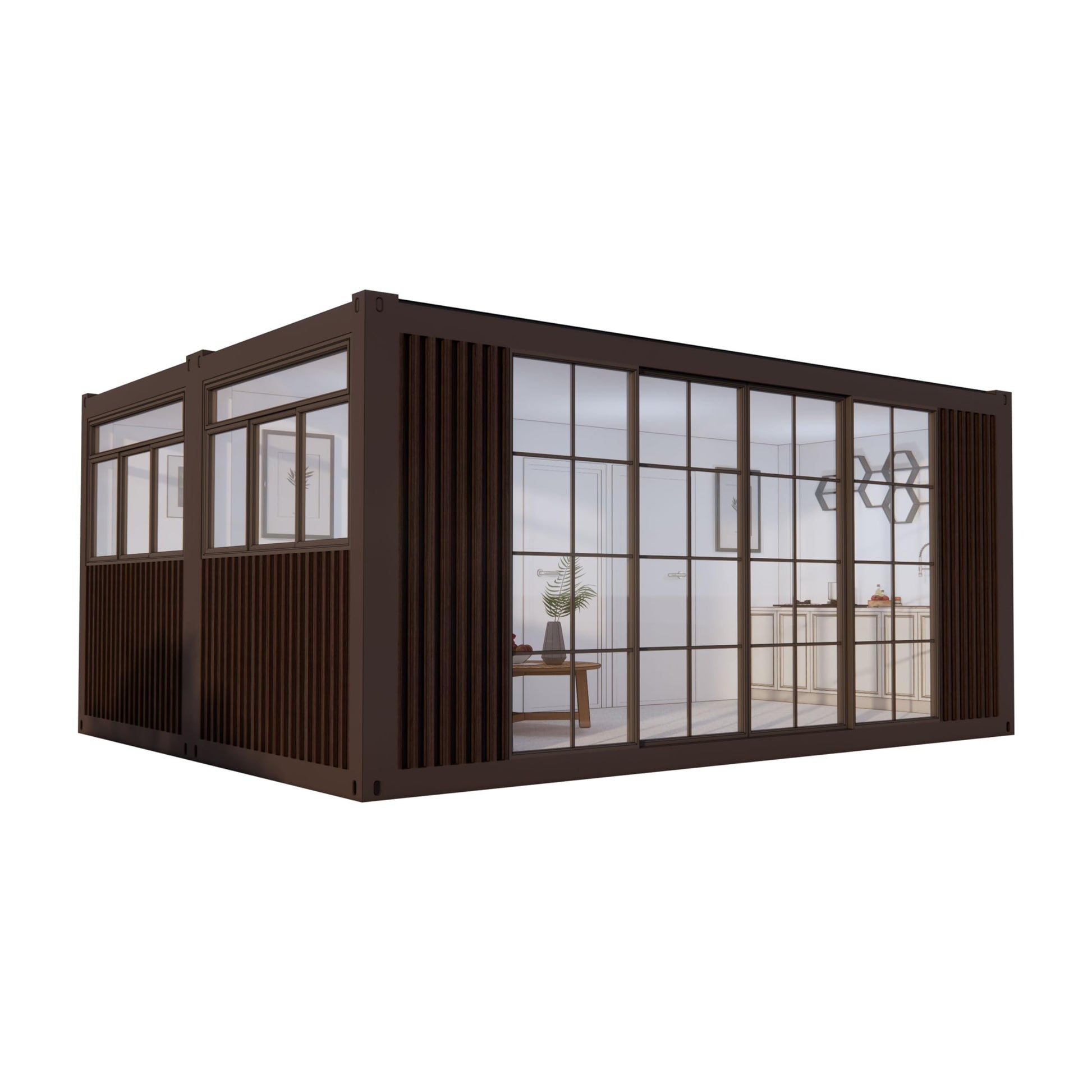 Barn Homes Prefabricated House with Bathroom and Kitchen, 20ft, Guest House, Tiny House, Mobile House, Modular Homes, Container Homes, Cabin Prefab, Tiny House to Live in (20FT) - WoodArtSupply