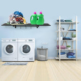 Leekimid 2-Pack 1X4 FT Garage Shelving Wall Mounted Holds Up to 800 Lbs Heavy Duty Wall Shelf, Black Metal Floating Adjustable Wall System Shelves for Garage Storage, Shed Leekimid