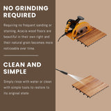 Acarra 27pcs Golden Select Composite or Rubber Interlocking Deck Tiles -12" UV Resistant Waterproof Acacia Wood Look Outdoor Flooring, Easy No-Tool Installation Acarra