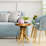 WELLAND Teak Wood Stick Leg End Table WELLAND