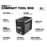 ToughBuilt StackTech Compact Tool Box Lockable Organizer with Removable Tray ToughBuilt