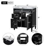 Virubi 30" Bathroom Vanity with Single Sink Combo, Modern Undermount Bathroom Sink Cabinet with 2 Drawers and a Tip-Out Drawer, Freestanding Bathroom Vanities, Soft Closing, Solid Wood Frame Virubi