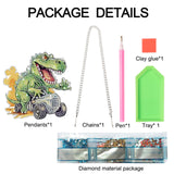AiYuanzsh Diamond Painting Hanging Pendant Kit - Dinosaur Driving Car 5D Diamond Painting Kits for Adults - Crystal Rhinestones Diamond Art Pendant for Door Wall Window Home Xmas Halloween Decor AiYuanzsh