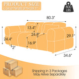 PINSOLID 80" Modern Sofa Couch, Comfy Deep Seat Lambswool Cloud Sofa, Upholstered 3-Seater Boucle Couch, Oversized Loveseat for Living Room, Bedroom, Office, Apartment(Black) PINSOLID