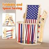 Xickboke Pikler Triangle Set Flag Style, Wooden Montessori Climbing Set,Foldable Pickler-3-Piece Climbing Gym with Triangle Climbing Frame, Arch, Ramp, Indoor Climbing Toys for Children Aged 1-3 Xickboke