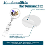 18 Pieces Sublimation Retractable Badge Holder Blank Sublimation Tag Holder DIY Retractable Heat Transfer ID Badge Holder with Clip for ID Card Holders, Keys, Name Tag (White) Zonon