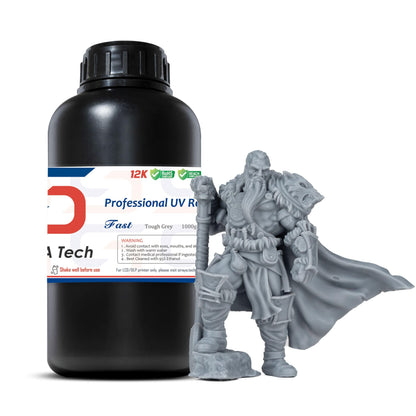 Siraya Tech Fast ABS-Like 3D Printer Resin, Tough Grey, Enhanced Durability for 3D Printing, High Impact Resistance, Smooth Finish, Ideal for 4K/8K/12K LCD DLP SLA 3D Printer - 1kg