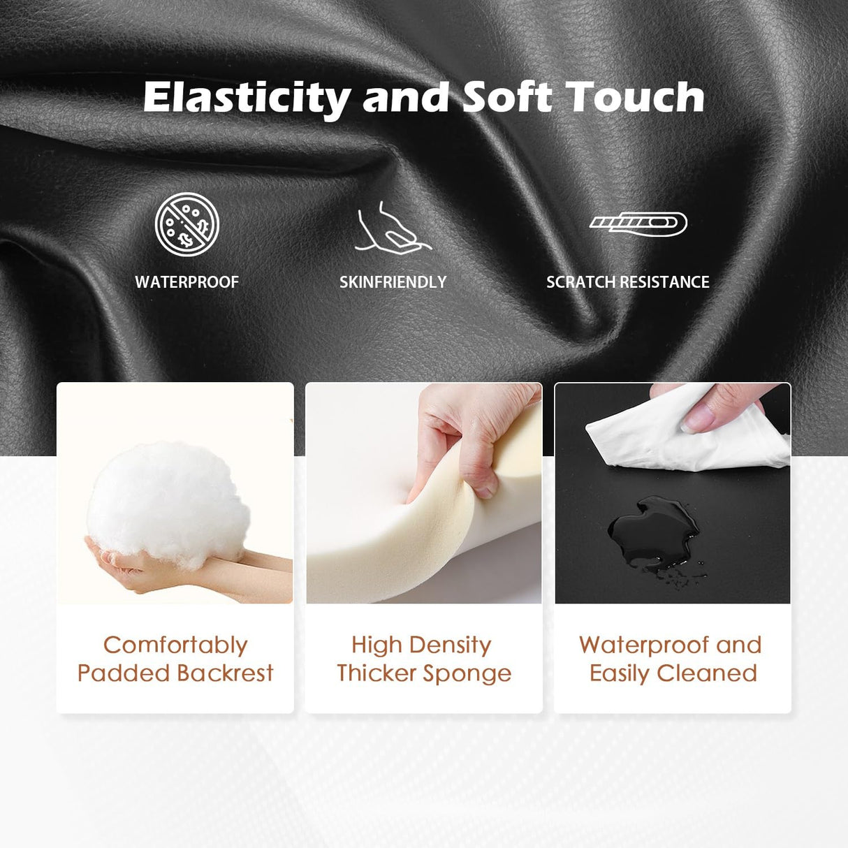 BestMassage | Recliner Chair | No Massage Function | Leather Black | with Lumbar Support, Adjustable Push Back, Wide Armrests, Footrest & Padded Seat | Easy Assembly | for Living Room, Home Theatre BestMassage