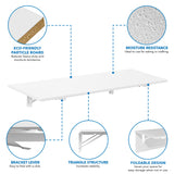 Mount-It! Heavy Duty Wall Mounted Drop Leaf Table, Folding Wall Mounted Desk, Drop Down Table 45x15x7, Floating Desk, Folding Laundry Table for Small Spaces, Home Office, Garage, Basement Kitchen Mount-It!
