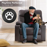 ANJ Brown Power Lift Recliner Chair for Elderly with Heat & Massage, Faux Leather Electric Recliner Sofa with Cup Holders, USB Port & Side Pockets, Heavy Duty Reclining Chair for Seniors ANJ