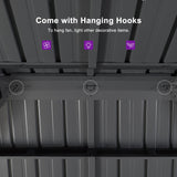 PURPLE LEAF 12' X 16' Solarium Sunroom Permanent Hardtop Screened Gazebo Galvanized Steel Double Roof Aluminum Outdoor Enclosed Gazebo for Hot Tub Lawn Deck Backyard Grey PURPLE LEAF