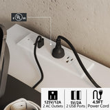 Gyfimoie 6 Drawer Dresser with Mirror for Bedroom, Accent Chests of Drawers with LED Light and Power Outlet, White 6 Dresser with Charging Station and 47"x15.7" Full Length Mirror (White) Gyfimoie