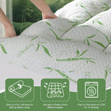 Jov5tic Mattress Topper Queen Size - 1200GSM 3D+7D Down Alternative Fill, Viscose Made from Bamboo Cover, Extra Plush for Back Pain, 8"-18" Deep Pocket(Queen,60"x80") jov5tic