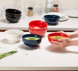 KooK Soup Bowl, Cereal Bowl, Bowl Set, White Ceramic Bowls, Set of 6, Microwave, Dishwasher and Freezer Safe, Chip Resistant, for Pasta, Salad, Oatmeal, Deep Interior, 24 Oz (White, 6 Inch) KooK