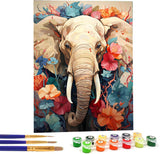 Bimkole Elephant Paint by Number for Adults, DIY Oil Painting Kit on Canvas with Paintbrushes and Acrylic Pigment, Perfect for Paint by Numbers for Adults Beginner, for Home Wall Decor 16x20inch Bimkole