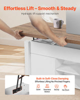 VEVOR 39.4 in Farmhouse Lift Top Coffee Table, Rustic Center Table with Barn Door and Hidden Storage Compartment, Modern Rectangle Lifting Tabletop for Living Room, Office, Home, Easy Assembly, Brown VEVOR