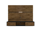 Manhattan Comfort Vernon 62" Floating Entertainment Center, Wall Mounted TV Stand for 55'' Television with Concealed & Open Storage, Hole for Cable Management, Rustic Brown and Black Manhattan Comfort