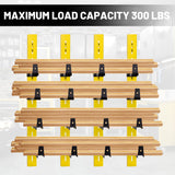 biosp 4-Tier Wall Mount Lumber Storage Rack, Heavy Duty Wood Organizer Support Rack, Metal Cantilever Lumber Storage Shelf For Garage, Basement, Pantry, Workshop, 36.02''L x 13.19''D x 2.48''W, 4 Pack biosp