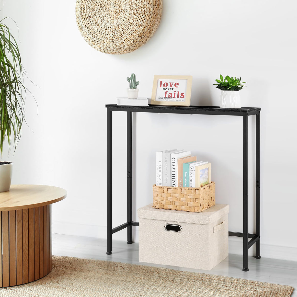 YBING Narrow Console Table Small Entryway Table Thin Table Sofa Side Table Hallway Table for Living Room Foyer Bedroom Corridor Office Black YBING